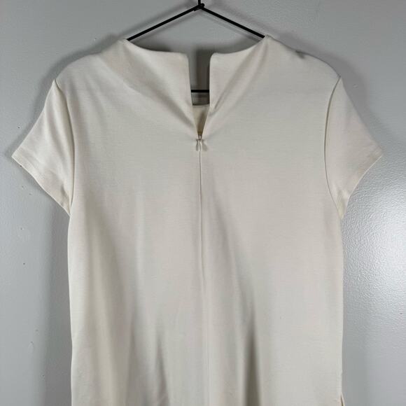 J.McLaughlin White Crew Neck Short Sleeve Loose Fit Mini Tunic Dress Size M - Picture 7 of 11